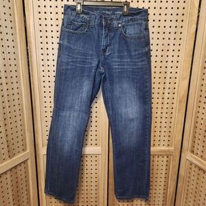 Urban Pipeline Mens Jeans Size‎ 32x32 Blue Straight Regular Fit Embroidered